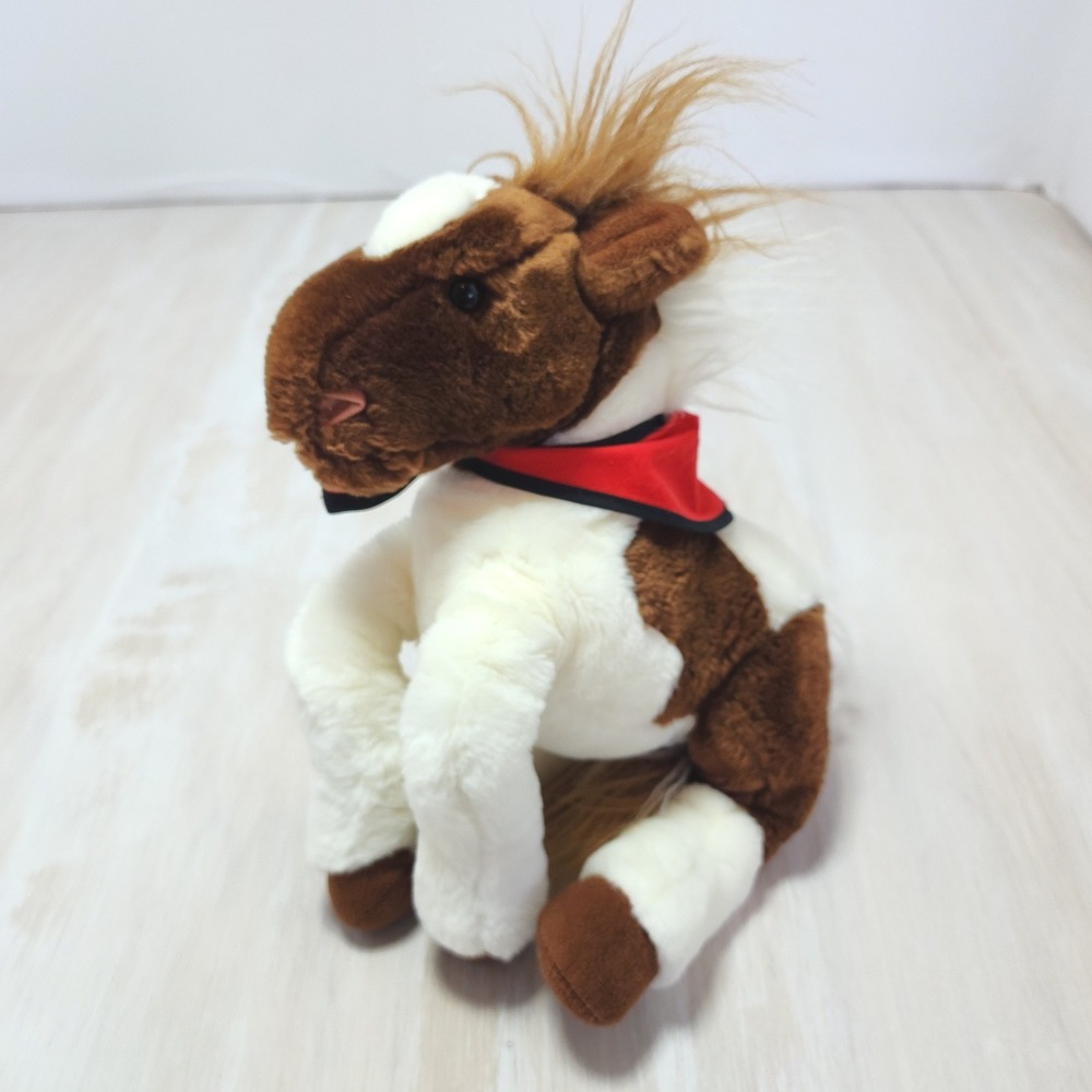 2005 Wells Fargo Trixie Plush Pony Horse Brown White ToysRUs Red Bandana 17"